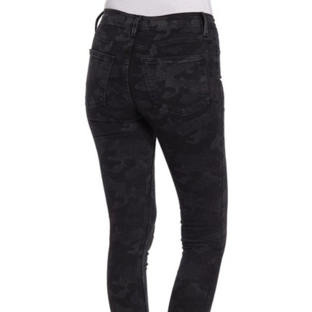 Free People High Waist Camo Denim Skinny Jeans Black Size 28 Regular - Picture 11 of 16